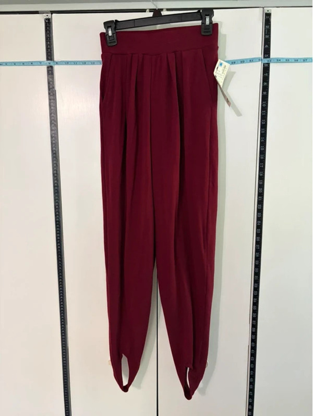 Stirrup Pants Cristina Burgundy Stirrup Pants Size M 80s 90s High Waist NWOT